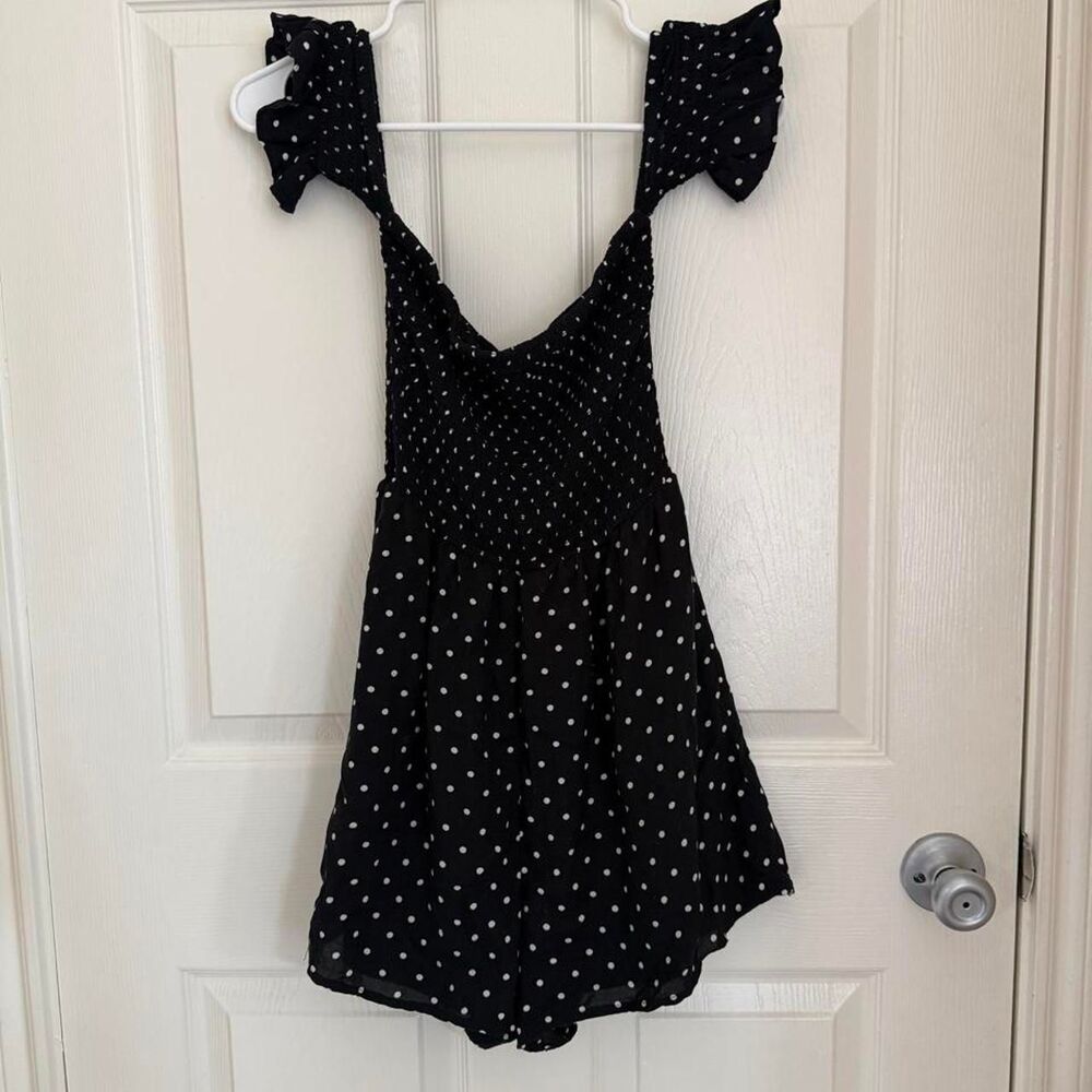 Charlotte-russe Women's Black and Navy Playsuit-romper